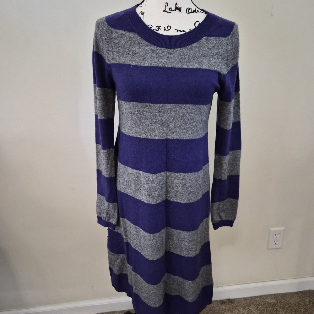 Banana Republic Long Sleeve Dress - Purple and Gray Stripes